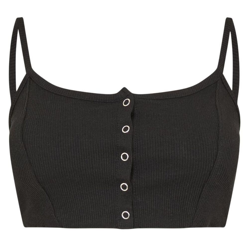 Brave Soul Womens/Ladies Rib Knit Crop Top / Black